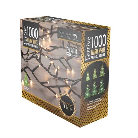 1000 Sparkle LED 8 Function Timer Warm White