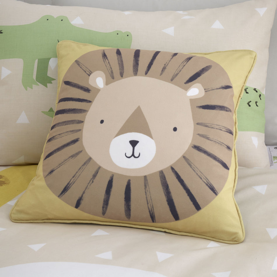 Catherine Lansfield Kids Roarsome Animals Soft Touch 43x43cm Cushion Natural