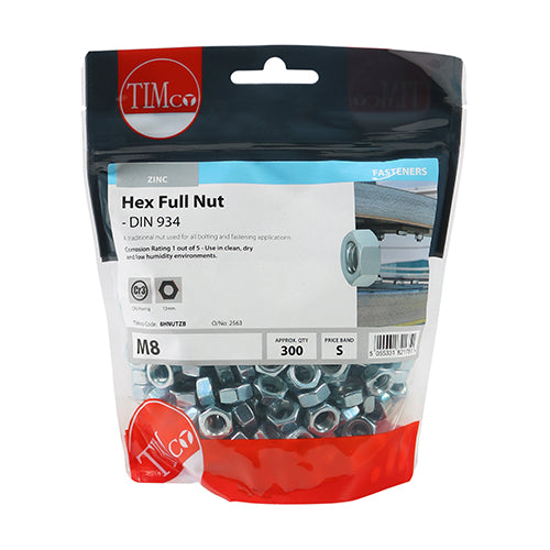 Timco M8 Hex Nuts
