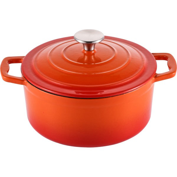 Orange Round Cast Iron Casserole Dish 20cm – Fitzgeralds Homevalue