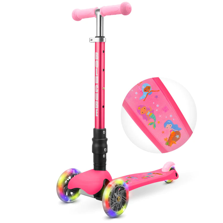 Bold Cube Teeny Foldable Mermaid Pink 3 Wheel Scooter