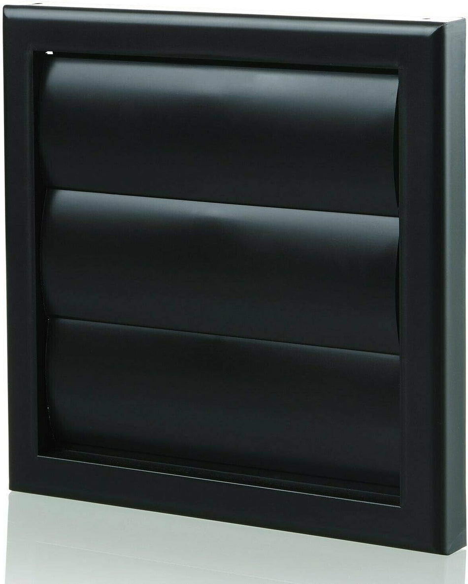 4" 100mm Wall Vent Flapped Black