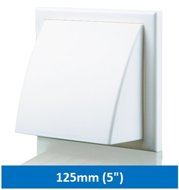 5" 125mm Wall Vent Cowled White