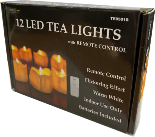12 Led Flickering Tea Lights with Remote Control