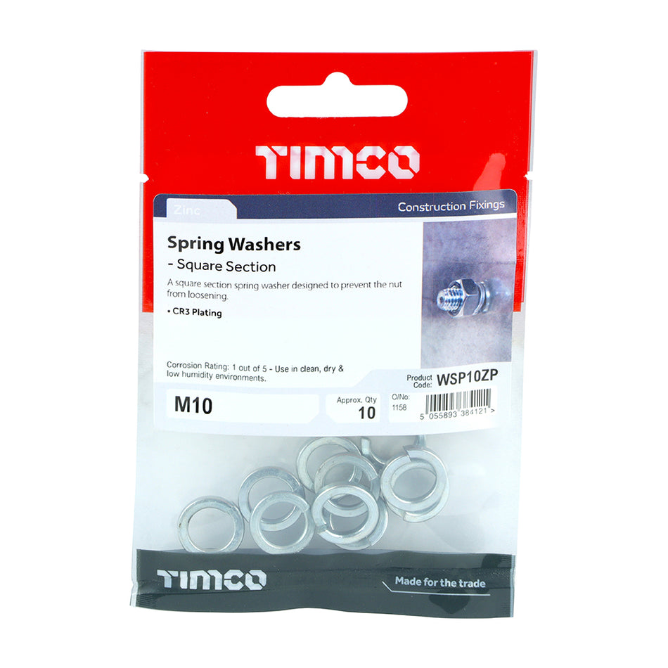 Timco M10 Spring Washers 10s