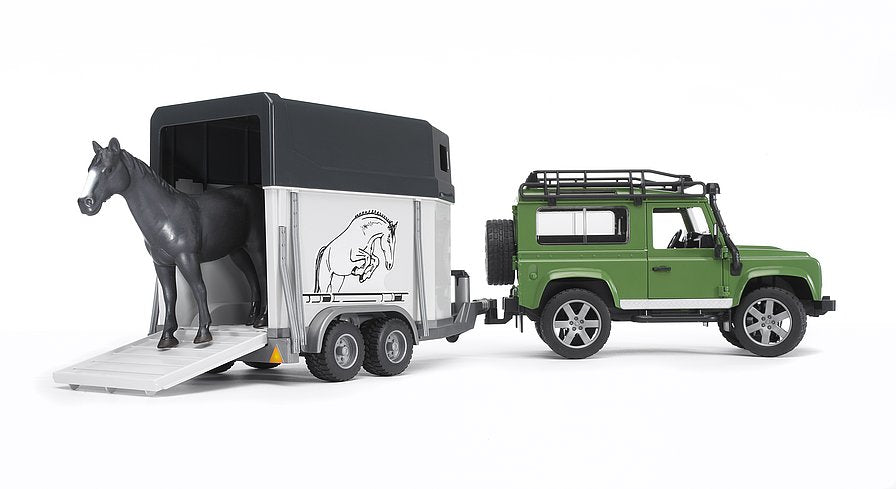Bruder Land Rover Defender With Horse