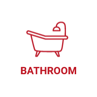 An icon showing an image of a Bath Tub with a Shower to link to Fitzgerald's Bathroom Collection