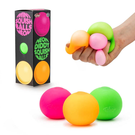 Tobar Scrunchems Neon Diddy Squish Balls 3Pk