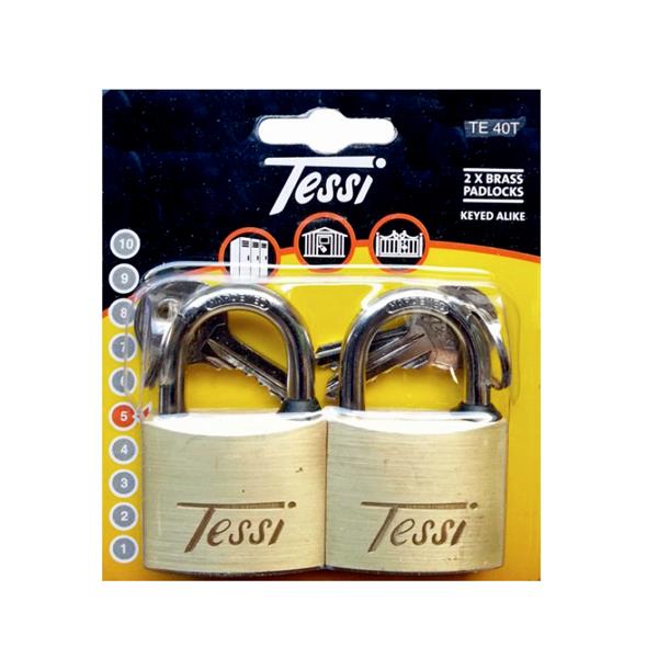 Tessi 40mm x2 Solid Brass Padlock