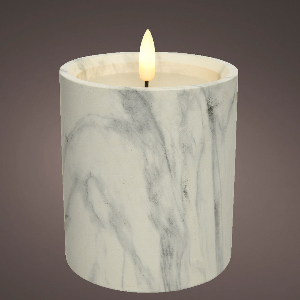 12.5cm Marble Flameless Candle