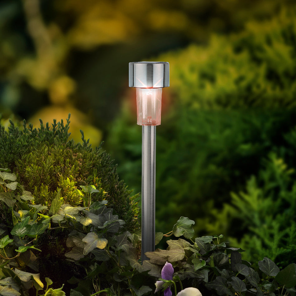 Solar Stake Light Stainless Steel Colour Changing