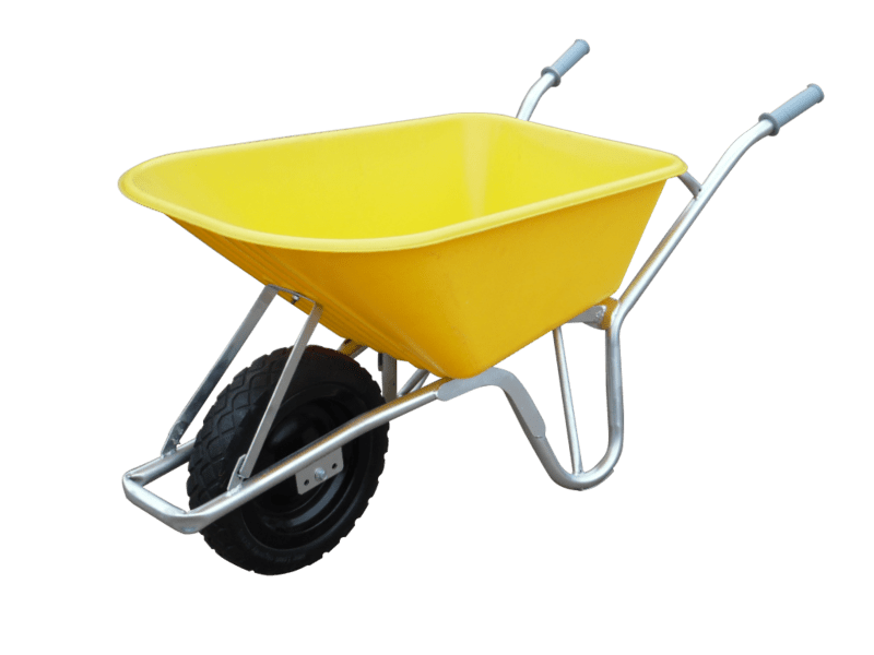 100ltr. Yellow Hd Sitebuilder Wheelbarrow C/W Solid Wheel -Assem