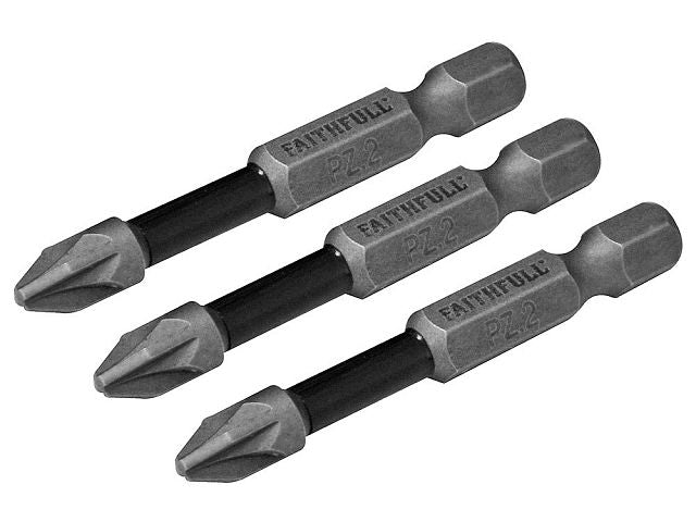 Faithfull Impact Screwdriver Bits  PZ2 x 50MM