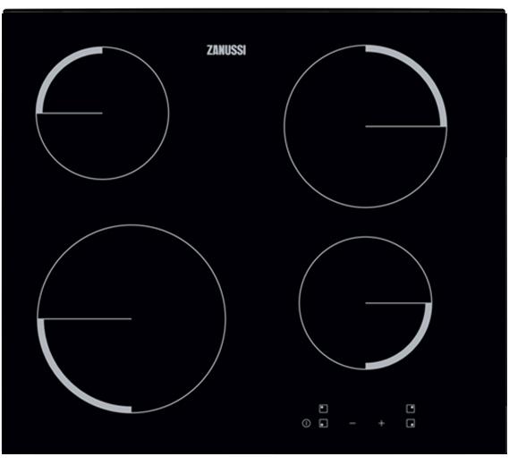 Zanussi 59cm 4 Zone Black Ceramic Hob