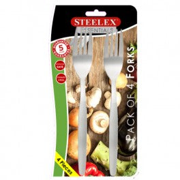 Steelex 4 Carded Dessert Forks