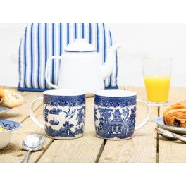 Blue Willow Pattern Barrel Mug