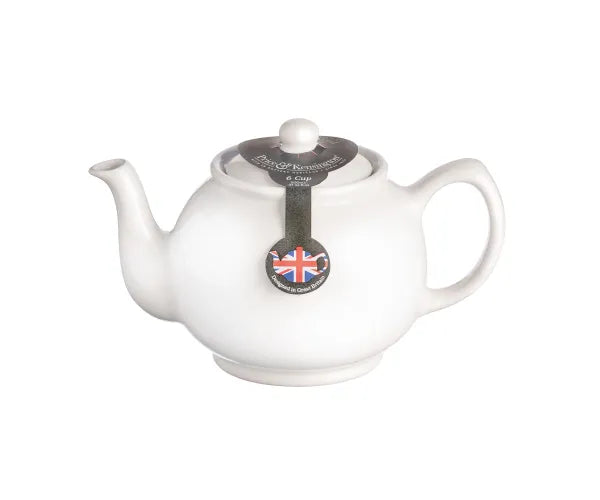 White 6 Cup Teapot