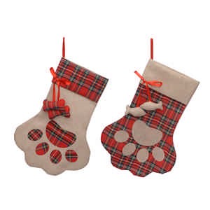 50cm 2 Asstd Tartan Pets Stockings