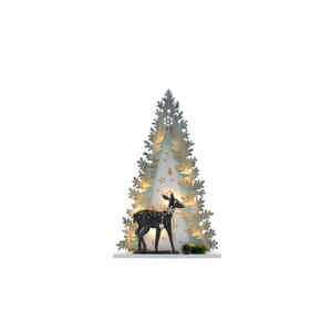 44cm Battery Operated  Lit Tree and Reindeer