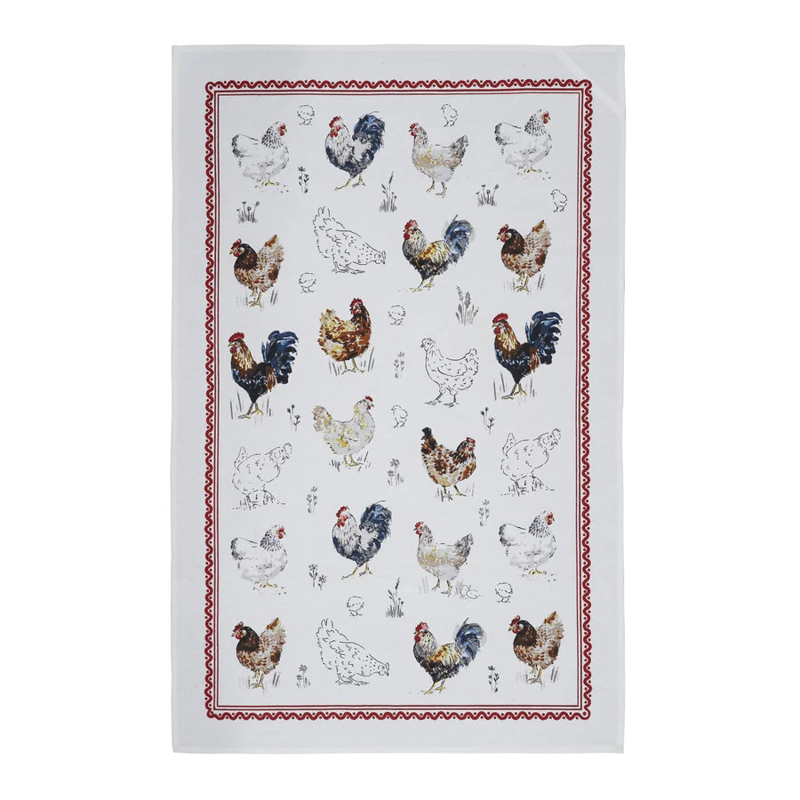 Farm Birds Cotton Tea Towel