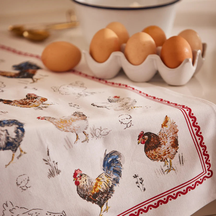 Farm Birds Cotton Tea Towel