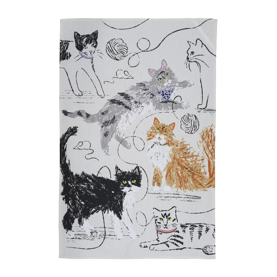 Feline Friends Cotton Tea Towel