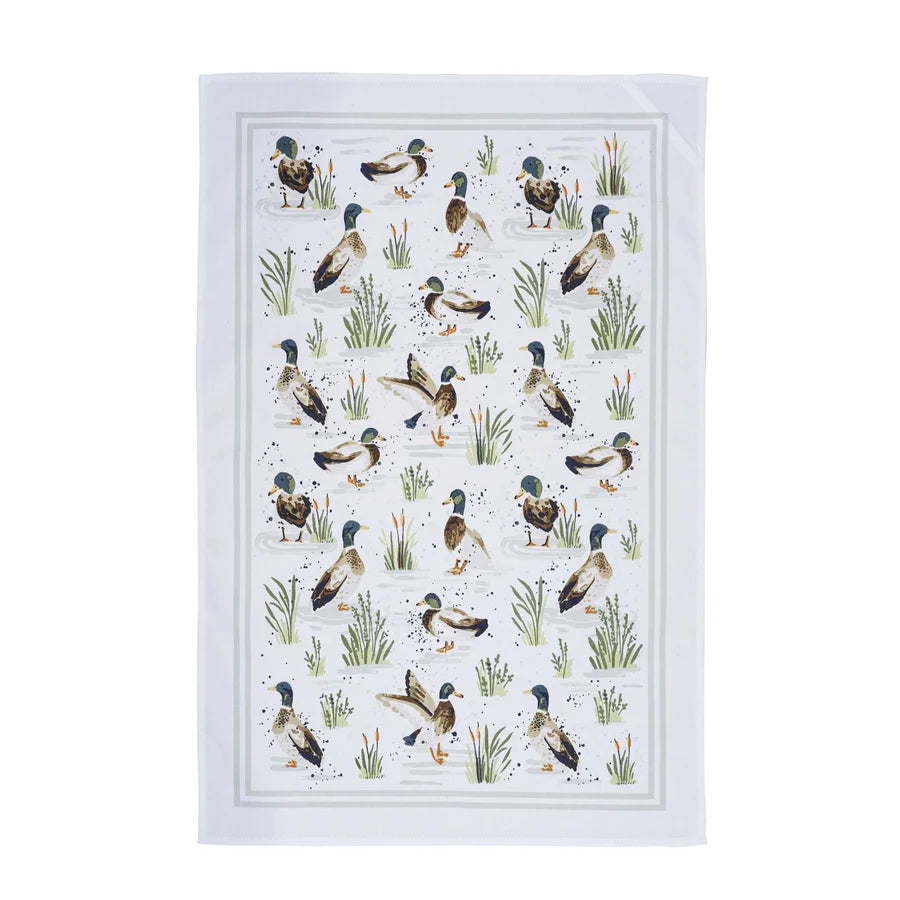 Farmhouse Ducks Cotton Tea Towel