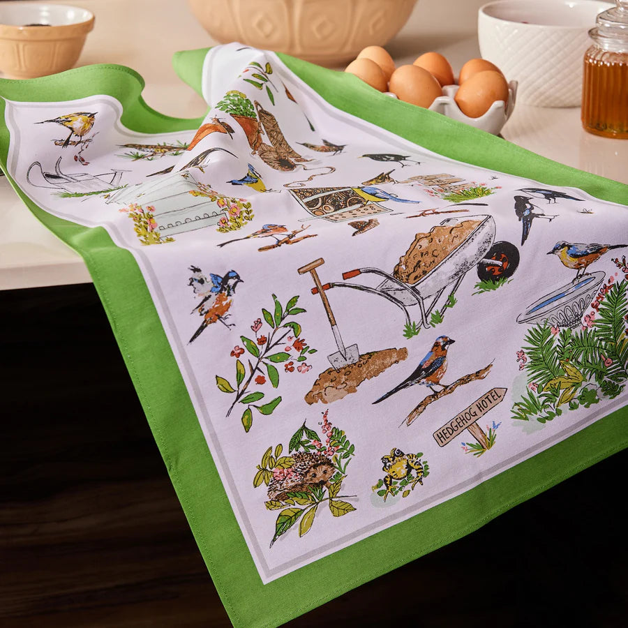 Garden Birds Cotton Tea Towel