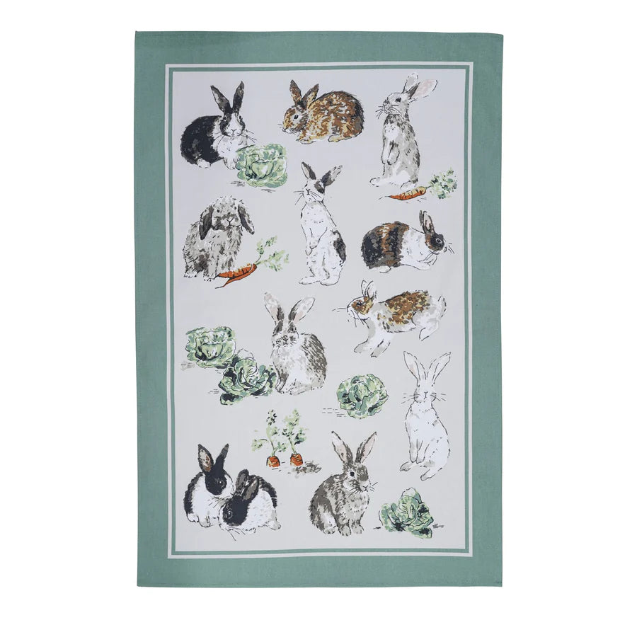 Rabbit Patch Cotton Tea Towel