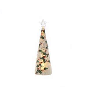 28cm Battery Operated Lit Silver Mercury Effect Glass Tree