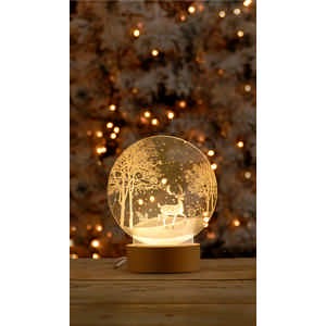 19cm Acrylic Reindeer Forest Light