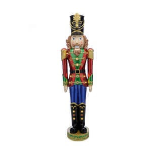 162cm Battery Operated  Lit Red / Green Nutcracker With Black Hat