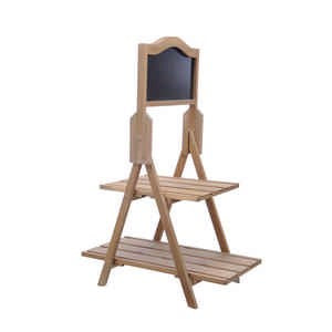 97cm Wooden Display Shelf Unit With Chalkboard Top