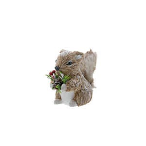 20cm Sitting Squirrel Holding foliage