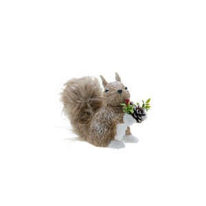 23cm Bushy Tailed Squirrel Holding Foliage