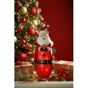 42cm Battery Operated  Lit Glass Santa