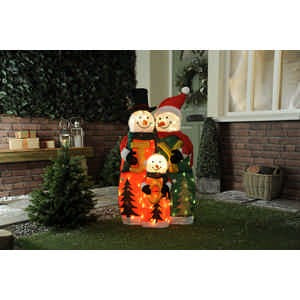 100cm Battery Operated  Lit Snowman Family