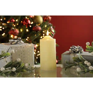 15cm Battery Operated Wax Firefly Candle With Timer - Ivory