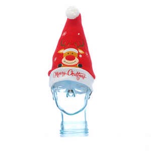 40cm Red/white MERRY CHRISTMAS Hat with Reindeer