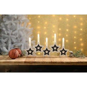 38cm Battery Operated Lit Star Candle Bridge
