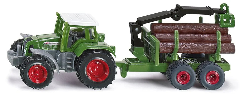 Siku 1:87 Fendt Tractor With Forestry Trailer