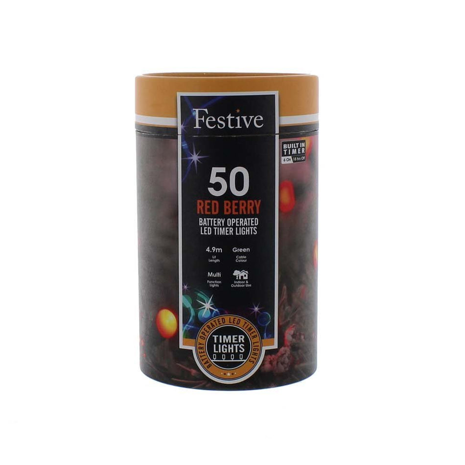 50 Battery 8 Function Timer Star Red Lights