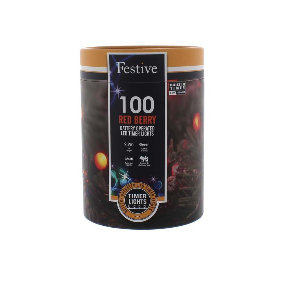 100 Battery 8 Function Timer Star Red Lights | 19196
