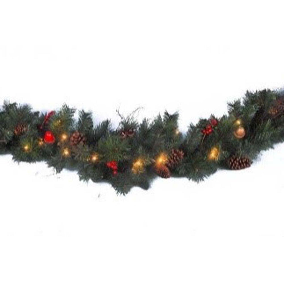 Garland With Cones , Berry, Acorns 35 LEDs