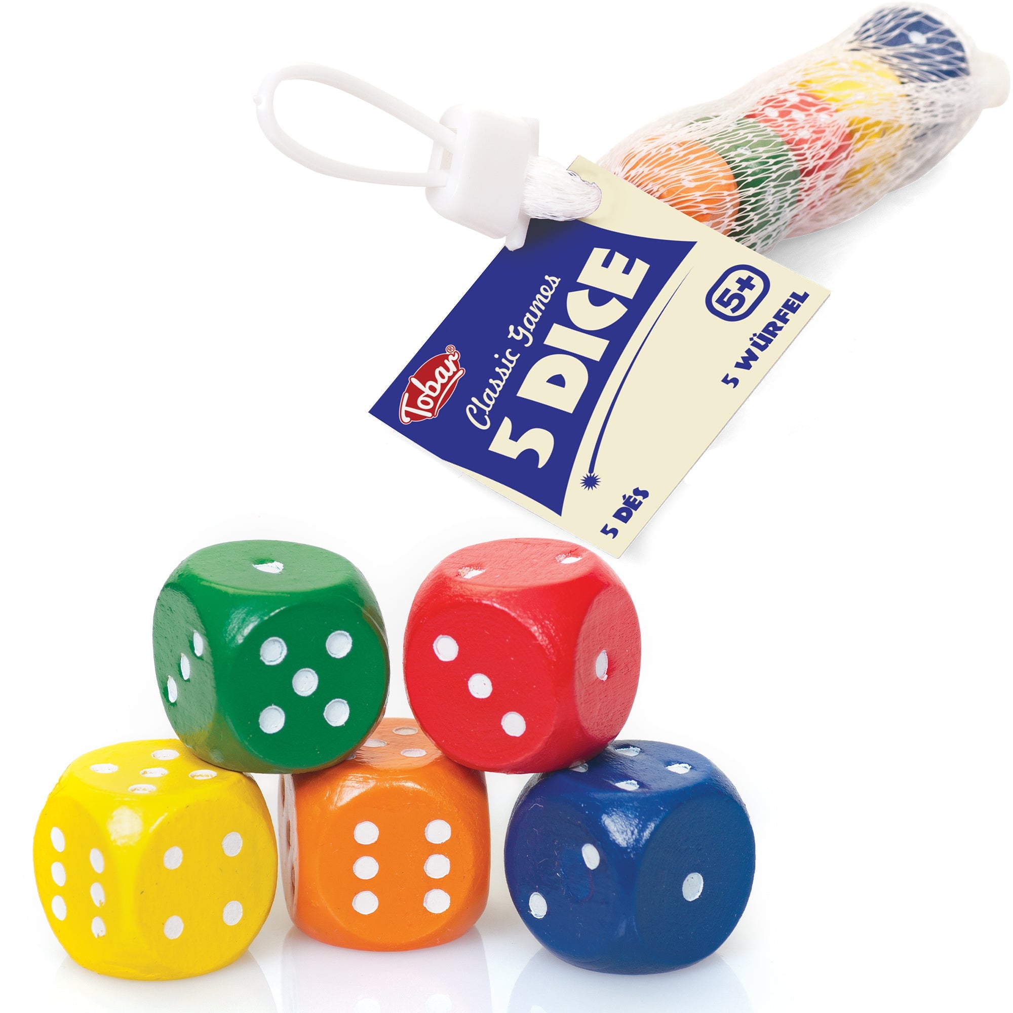 5 Dice Wooden