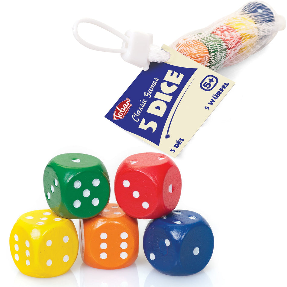 5 Dice Wooden
