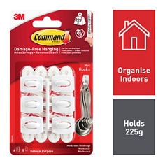 Mini Hooks with Command Strips (6 Hook & 8 Small Strips)