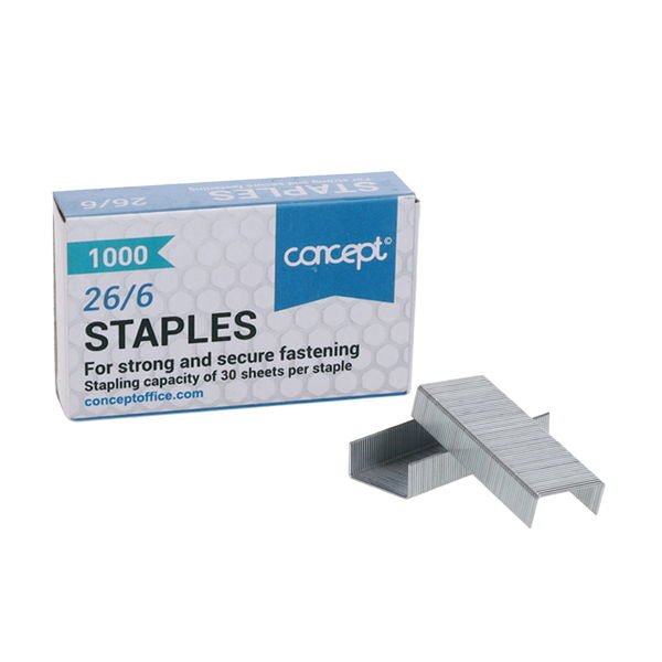 Concept Pkt.2 26/6 Staples Boxes of 1000
