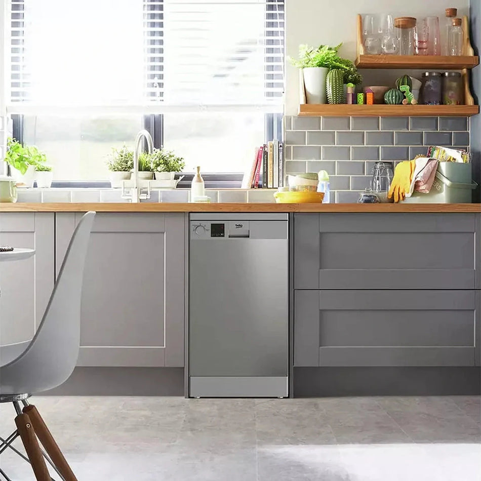 Beko Slimline 45Cm Dishwasher 4 Programme Silver