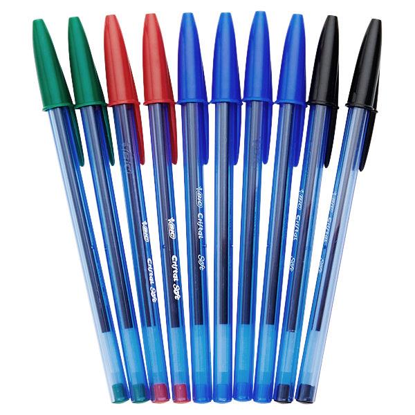 Pkt.10 Cristal Soft Touch Ballpoint Pens - Asst